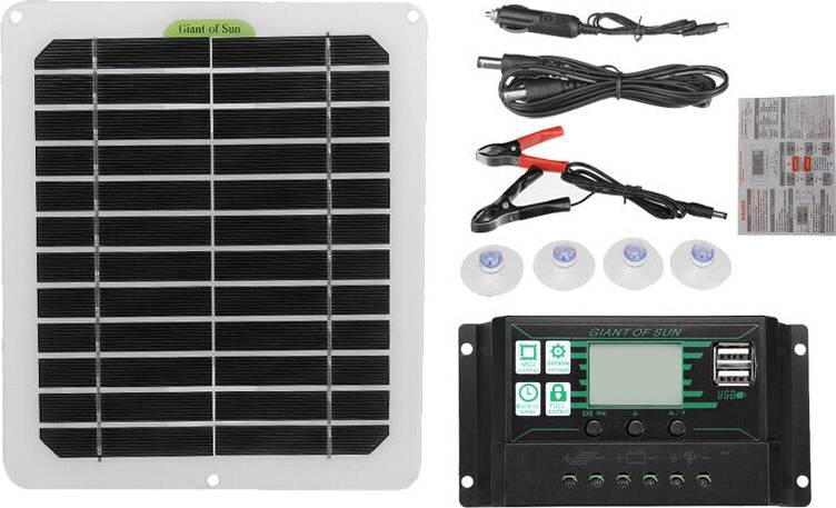 Greenzech 50W Solar Panel Kit Dual DC Current Controller