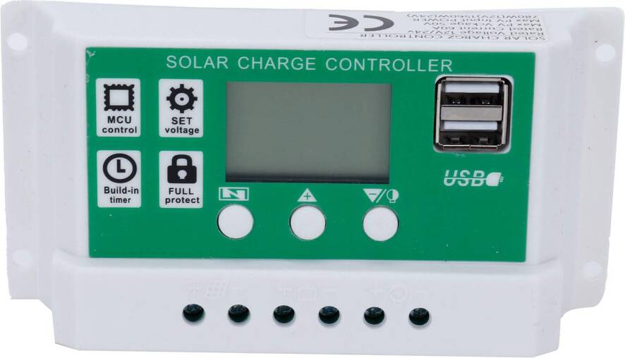 LCD Solar Charge Controller Anti Backflow Protection Real Time Display