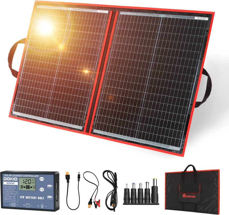 DOKIO 100W 12V Foldable Solar Panel Kit
