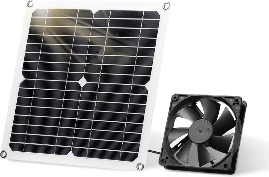 Solar Panel Fan Kit 12W Weatherproof DC