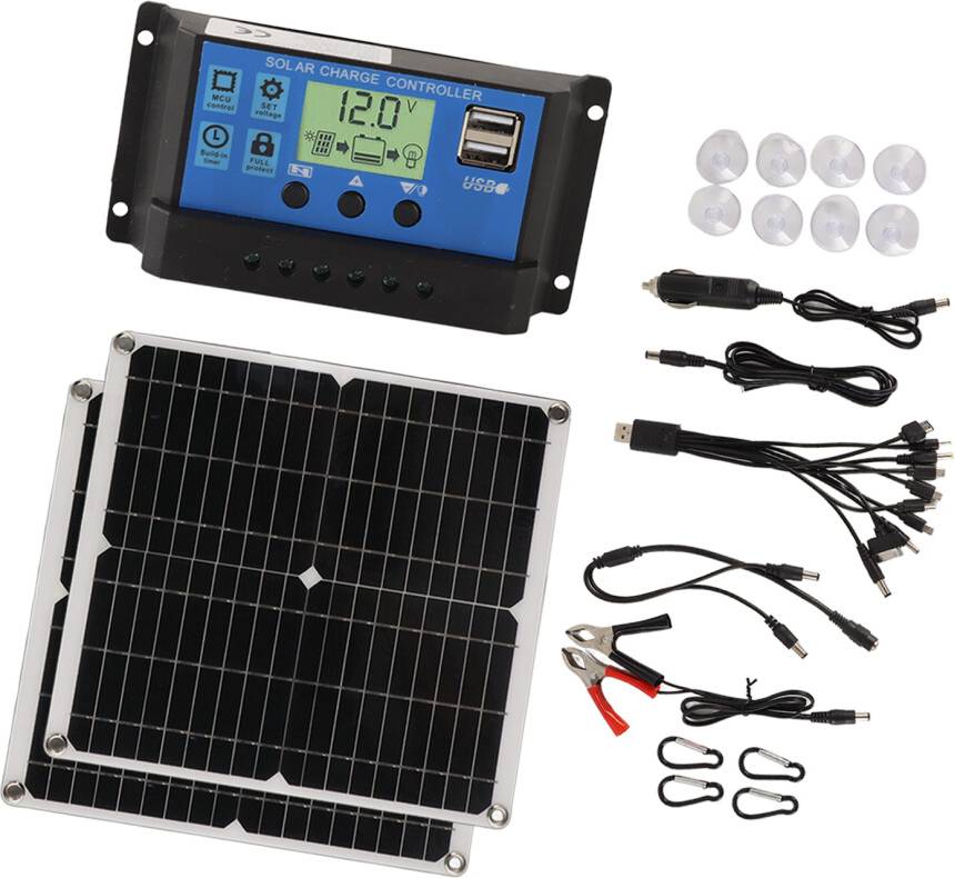 Portable 50W Solar Panel 60A Kit