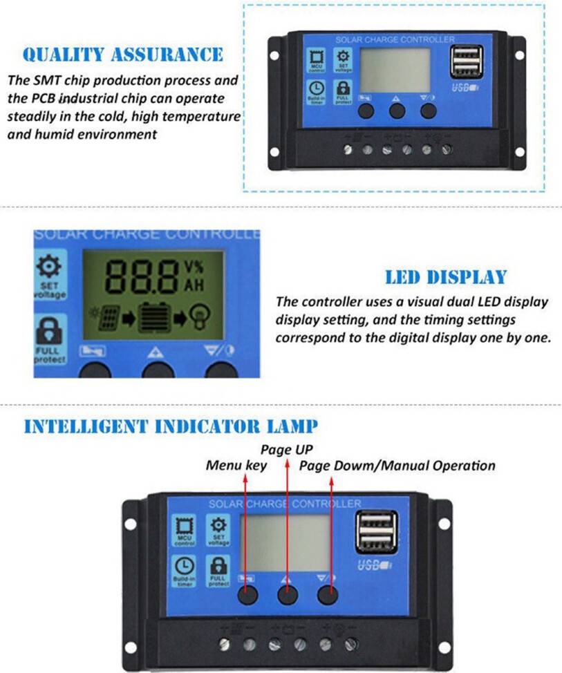 Solar controller Intelligent 50A Solar Controller Panel