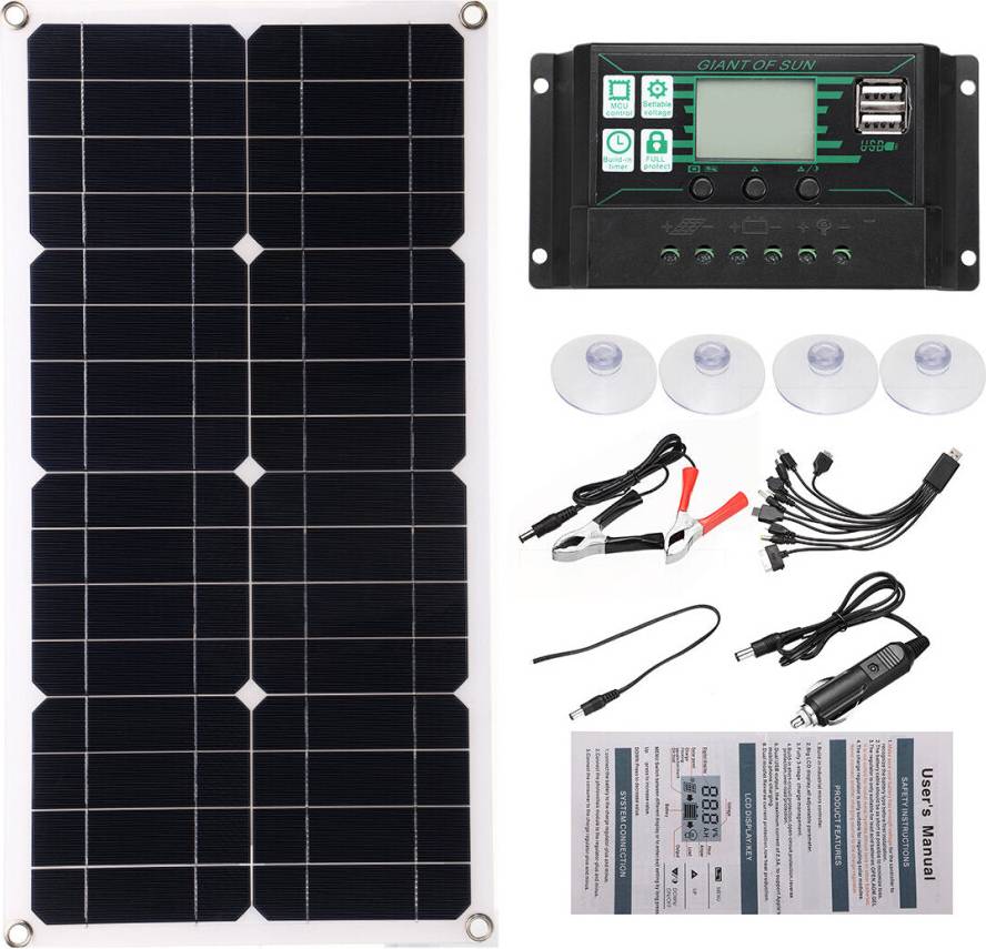 Greenzech Semi-Flexible Solar Power Panel System Kit