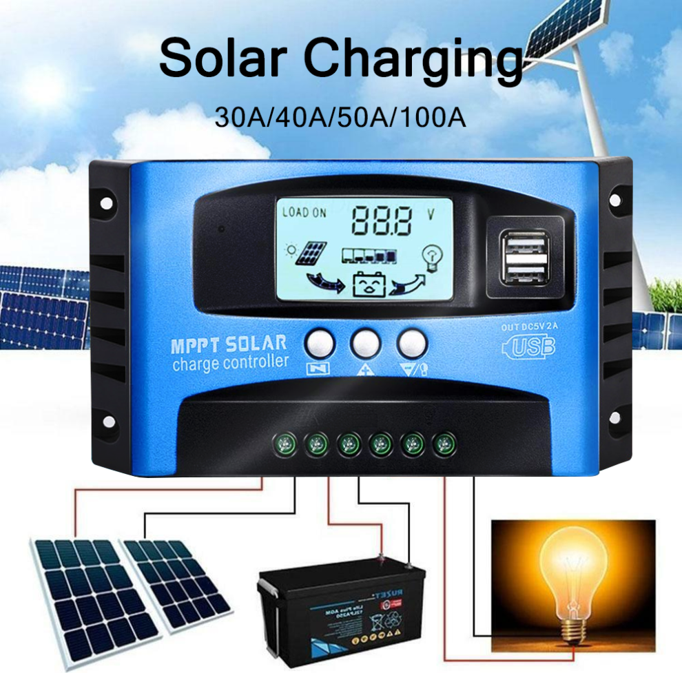 Solar Charge Controller Large Lcd Display Advanced Mppt Algorithm
