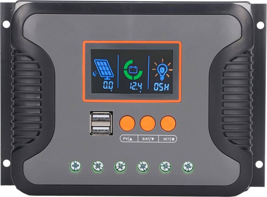 30A PWM Solar Charge Controller Dual USB Timer