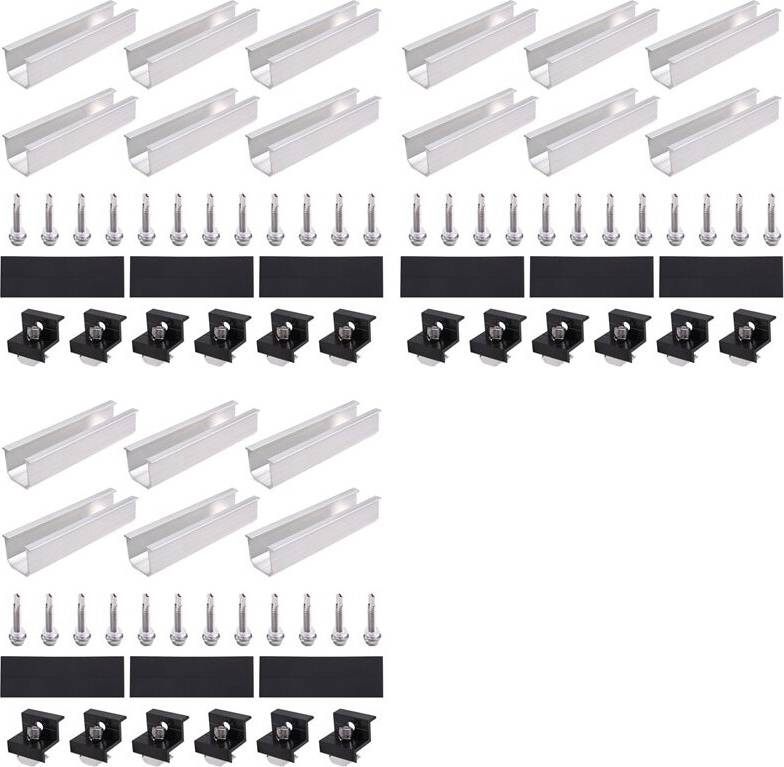 36pcs Solar Panel Bracket Aluminum PV Rail Fastening Module