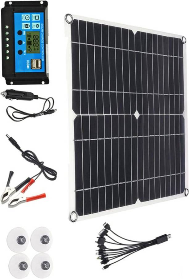 Portable Solar Charger 12V Battery Panel Kit