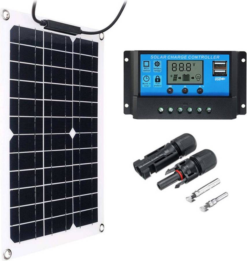 200 Watt 200W Solar Panel Kit With LCD Controller 12V RV Boat Off Grid