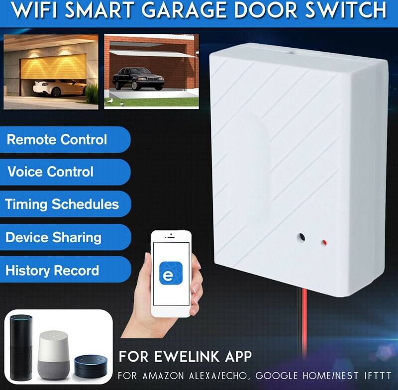 Fjärrkontroll garageport Wifi Smart Switch Bilgarageportöppnare Fjärrkontroll