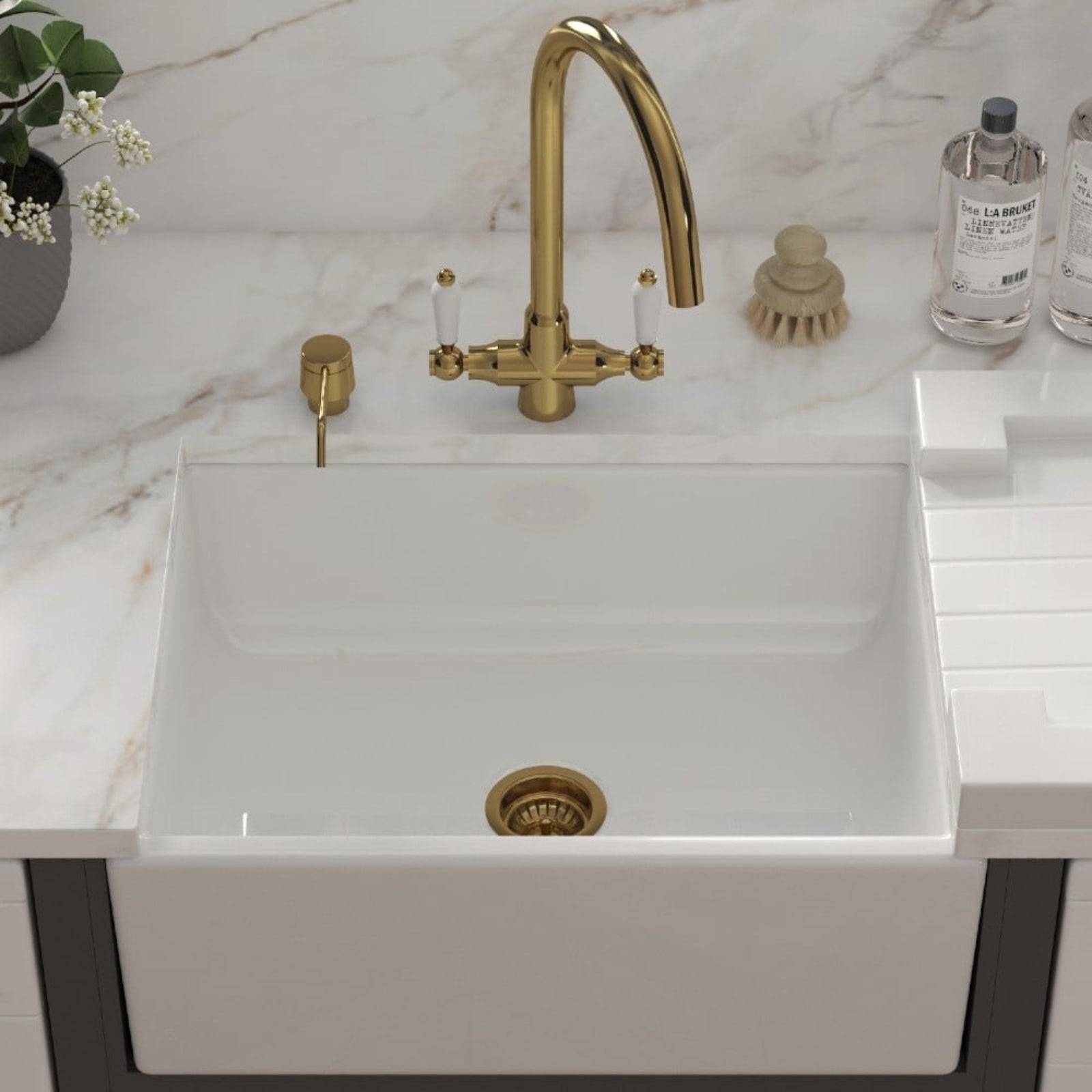 LSC Compact White Ceramic Belfast Butler Kitchen Sink