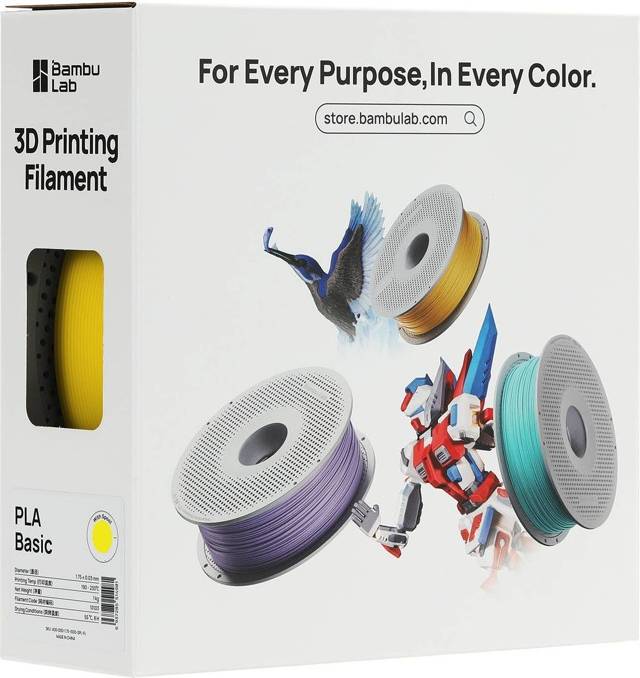 Bambu printer Bambu lab PLA Basic Yellow Spool