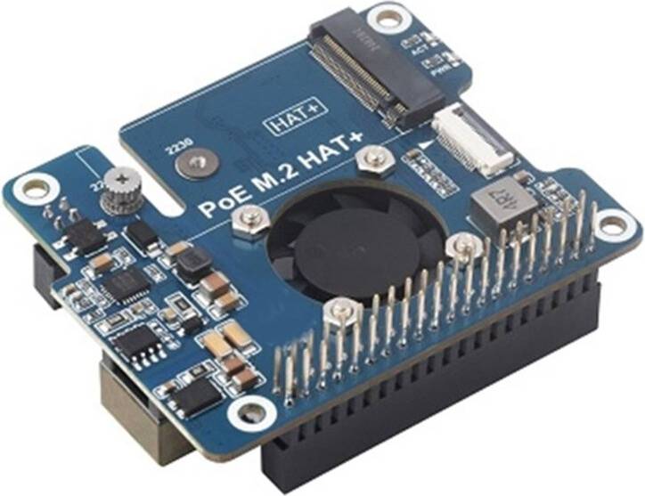 PCIe to M.2 Adapter with PoE for Raspberry Pi 5
