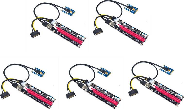 Tauoh 5X Mini PCIe Zu PCI Express 16X Riser