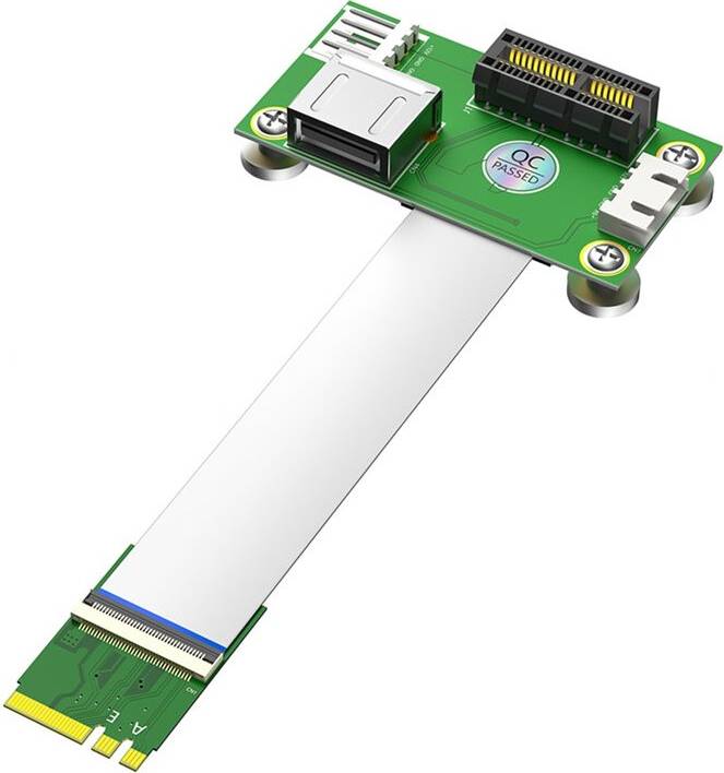 Exogio M.2 Key A E to PCI-E Express 1X Riser Card