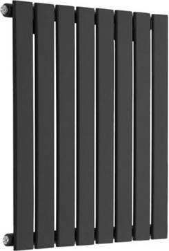 Black Single Flat Panel Radiator
