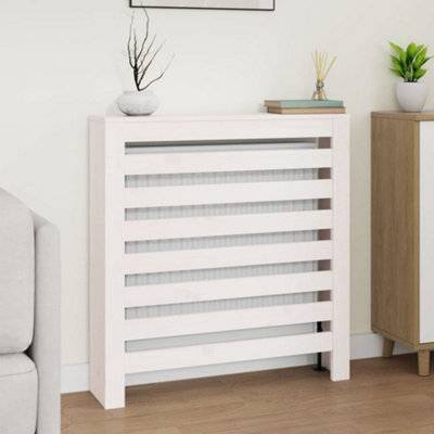 Walplus Radiator Cover White Solid Wood Pine