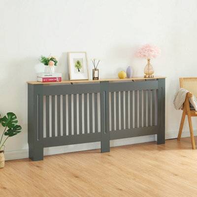 B&Q Modern Radiator Cover Wall Cabinet MDF Slats