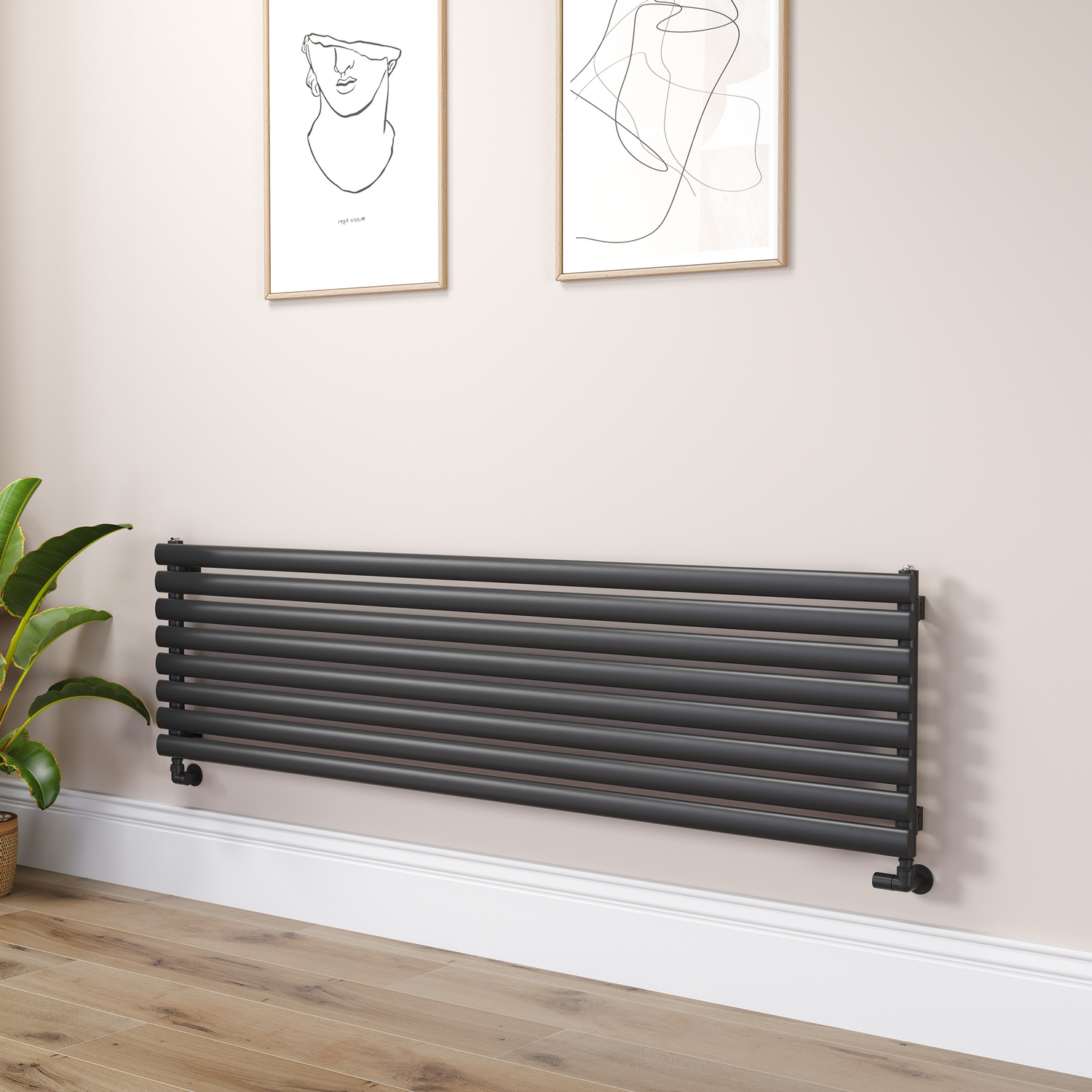SORRENTO Linea Midnight Black Oval Designer Radiator