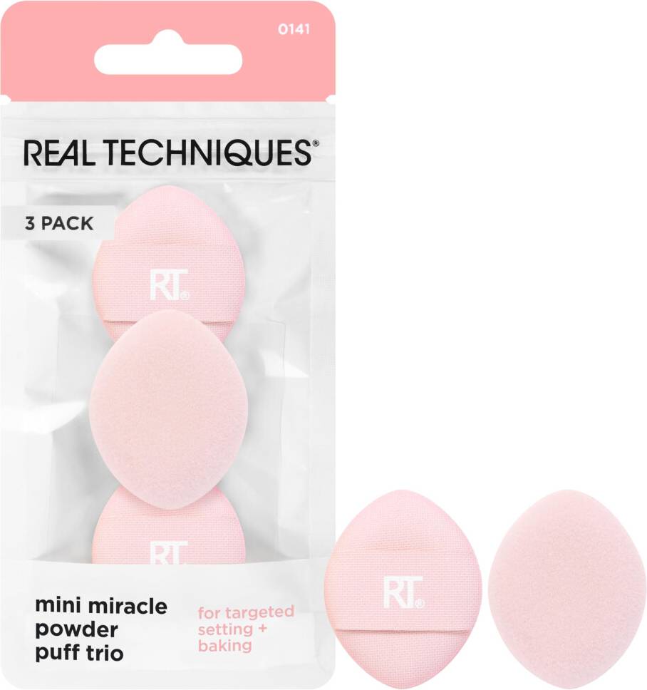 Real Techniques Mini Miracle Powder Puff Trio For Setting Baking