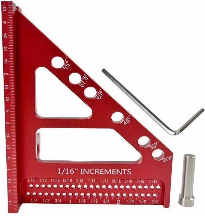 Woodworkers Square Ruler 22.5-90 Degrees