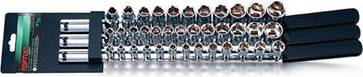 Toptul Socket Set 37Pc 1/4 Inch 3/8 Inch 1/2 Inch Drive 6-Point Metric Vanadium Socket Bit