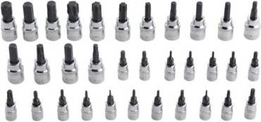 Metric socket set JobSmart Drive SAE Metric Star Bit Socket Set 33 pc Socket Bit