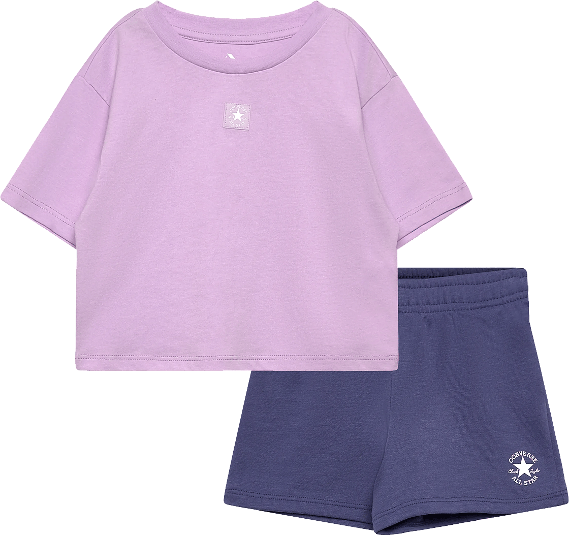 Converse Cnvg Boxy Tee And Short Set - Multi Patterned