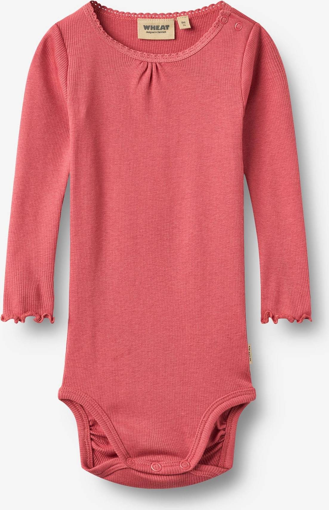 Wheat Langærmet Blonde Rib Body Lotta - Raspberry