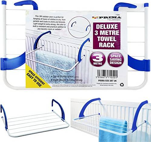 Towel drying rack NTI Deluxe Radiator Towel Rack Prima Clothes Airer Drying Washing Line Hanging Line Lightweight