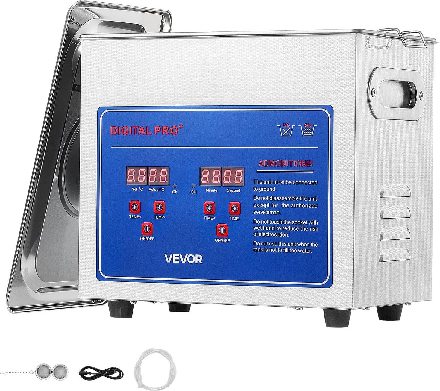 Ultrasonic cleaner VEVOR Ultrasonic Cleaner 3L Class Capacity 40kHz