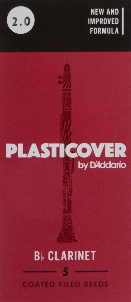 D'Addario Rico RRP05BCL200 Plasticover 2.0 Strength Reeds Pack 5