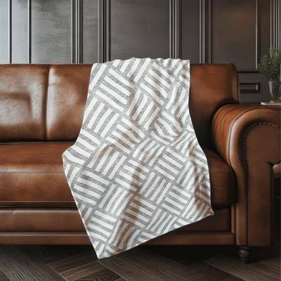 Addison Rugs Premium Machine Washable Contemporary Geo Sherpa Throw Blanket Blankets Multicolor