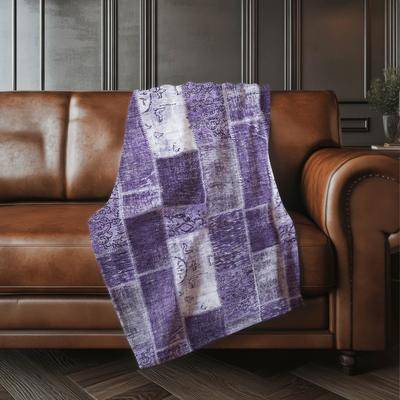 Addison Rugs Premium Machine Washable Vintage Patchwork Sherpa Blankets
