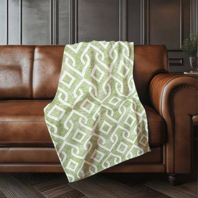 Addison Rugs Premium Machine Washable Modern Scroll Sherpa Throw Blanket Blankets