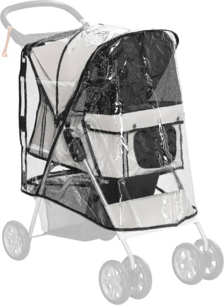 Pawhut Dog Stroller Rain Cover With Rear Entry