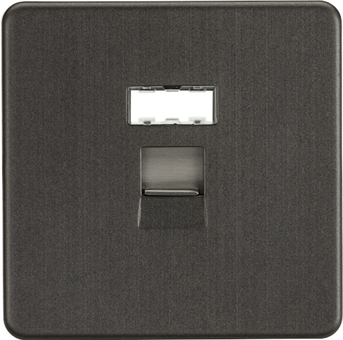 Screwless RJ45 Network Outlet Smoked Bronze