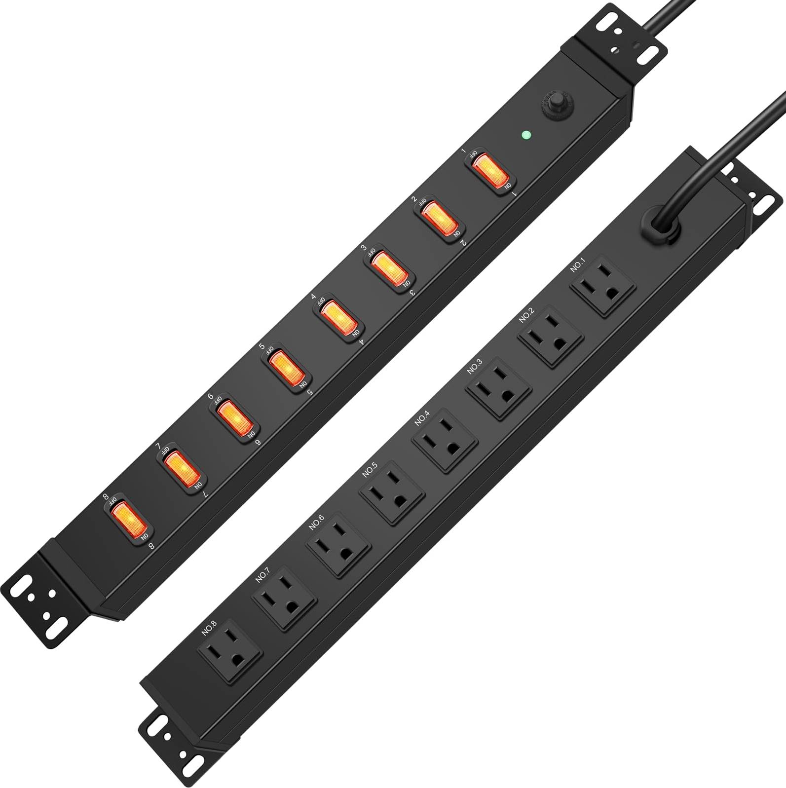 Power rack Lukvuzo 1U Rack Mount Surge Protector Power Strip
