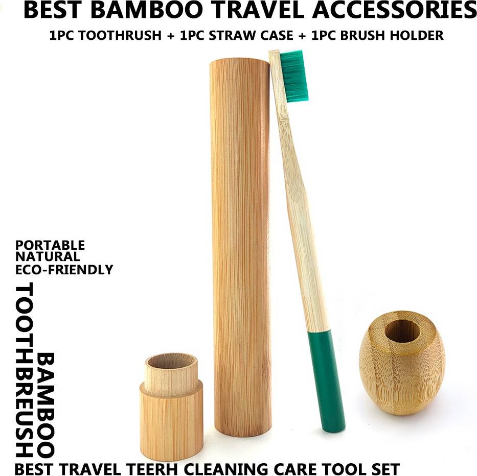 Bambu Tandborste Set - Grön