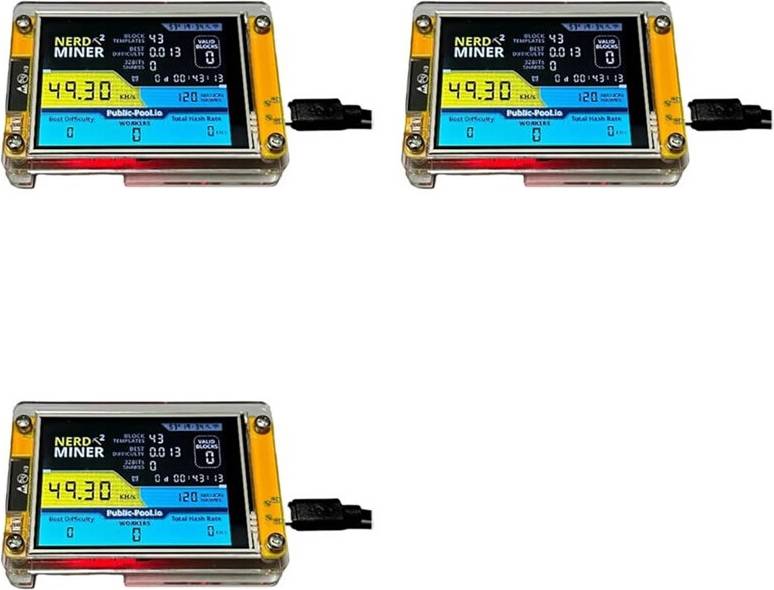 3X NerdMiner V2 2.8 Inch Display BTC Machine