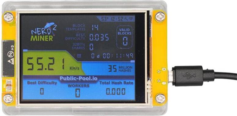 Typecat Bitcoin Nerd Miner V2 2.8 Inch Display