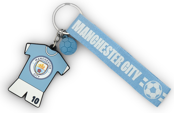 Manchester City FC Man PVC Kit Keyring Check Out All - Blue