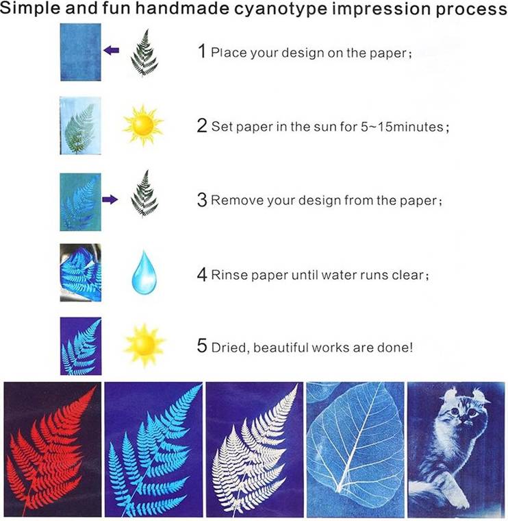 60 Sheets Sun Print Paper Kit