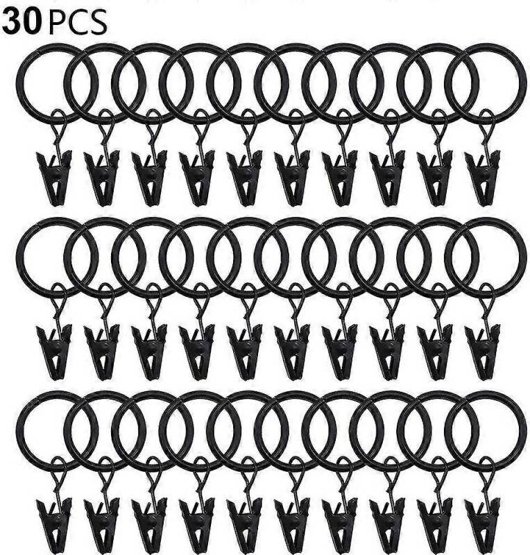 30 Pcs Curtain Rings with Clips