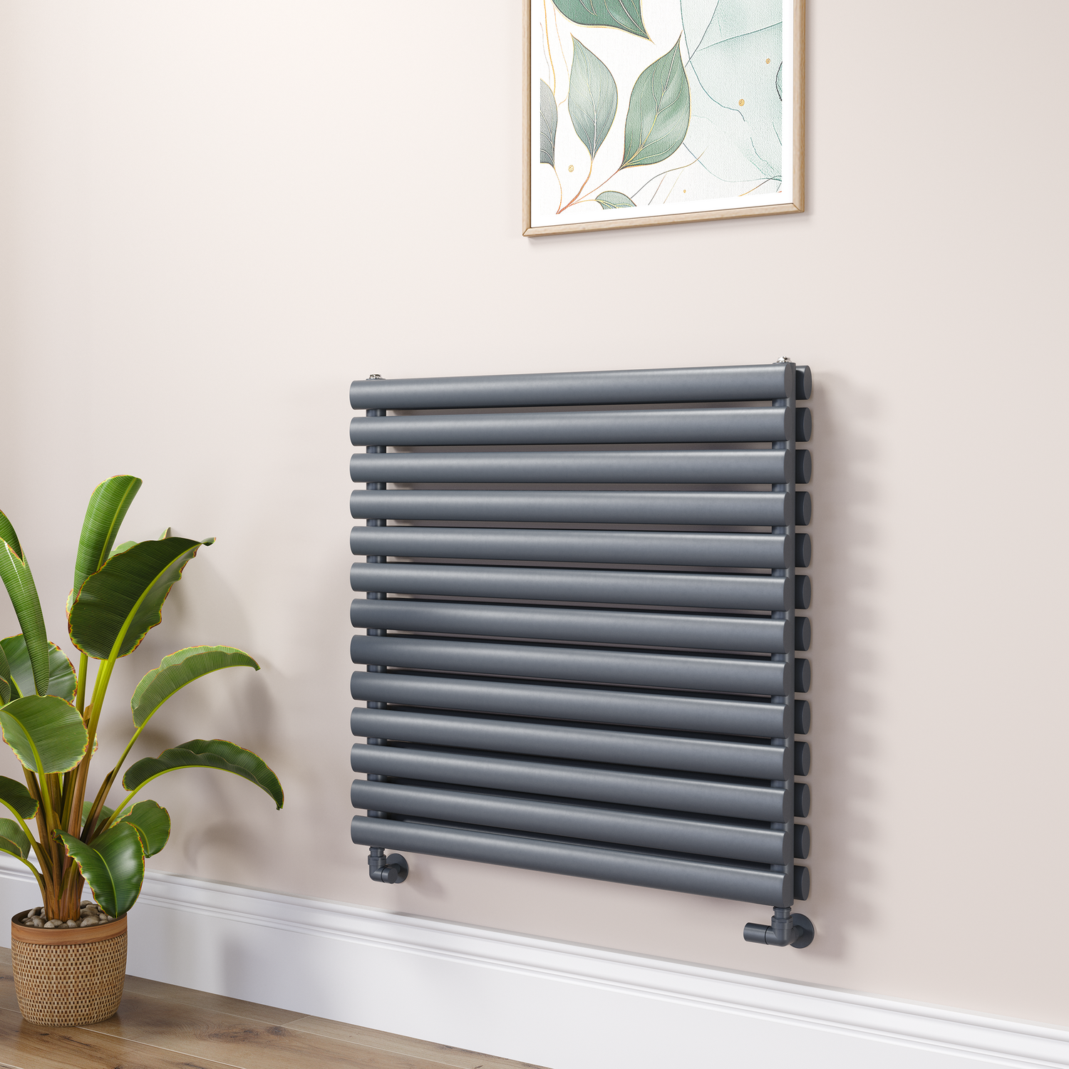 Linea Dark Grey Anthracite Oval Designer Radiator