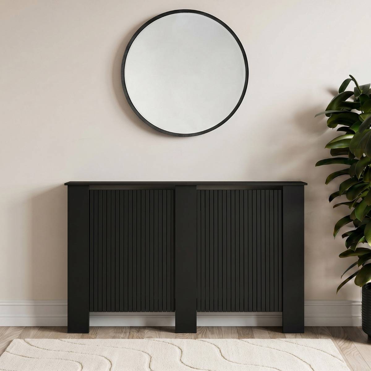 Black radiator cover OHS Ribbed Radiator Cover Black Small