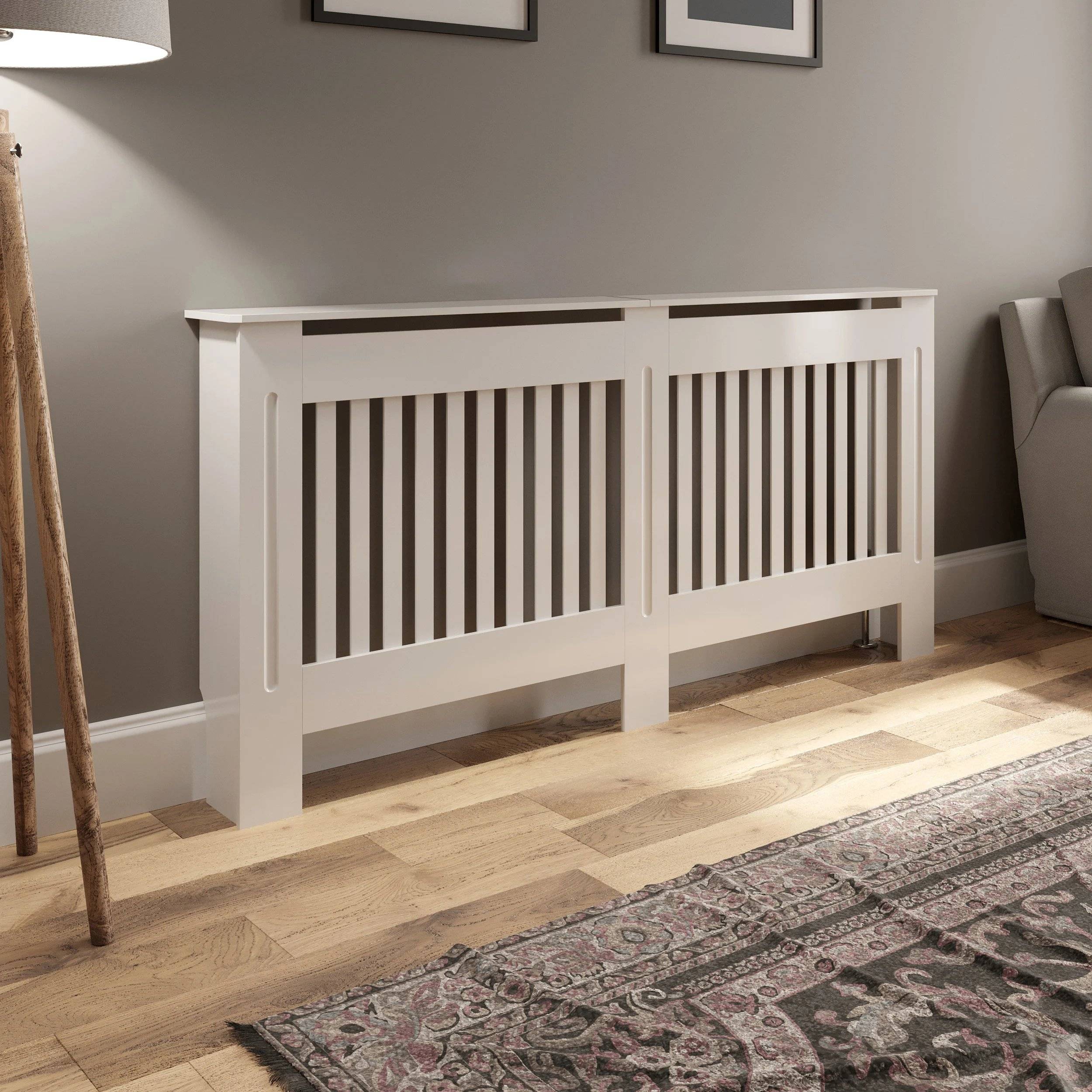 Duratherm White Radiator Cover Vertical Slat Style