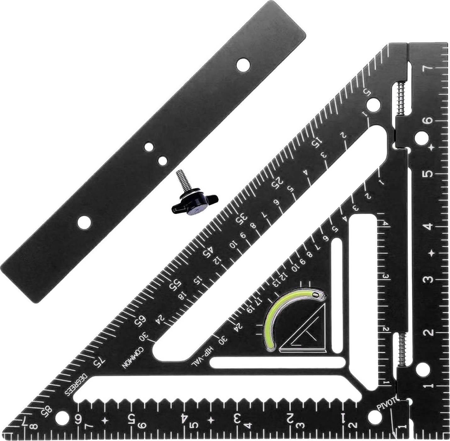 Vestidos Rafter Square Tool Aluminum Alloy Triangular Ruler Protractor