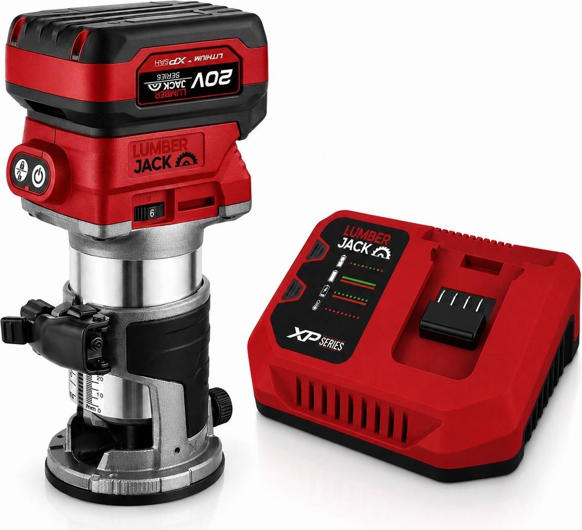 Lumberjack 20V Cordless Brushless Trim Router Kit