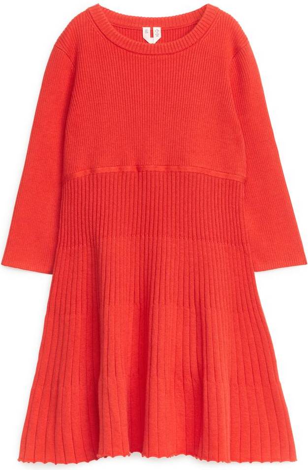 Arket Rib Knitted Dress - Red