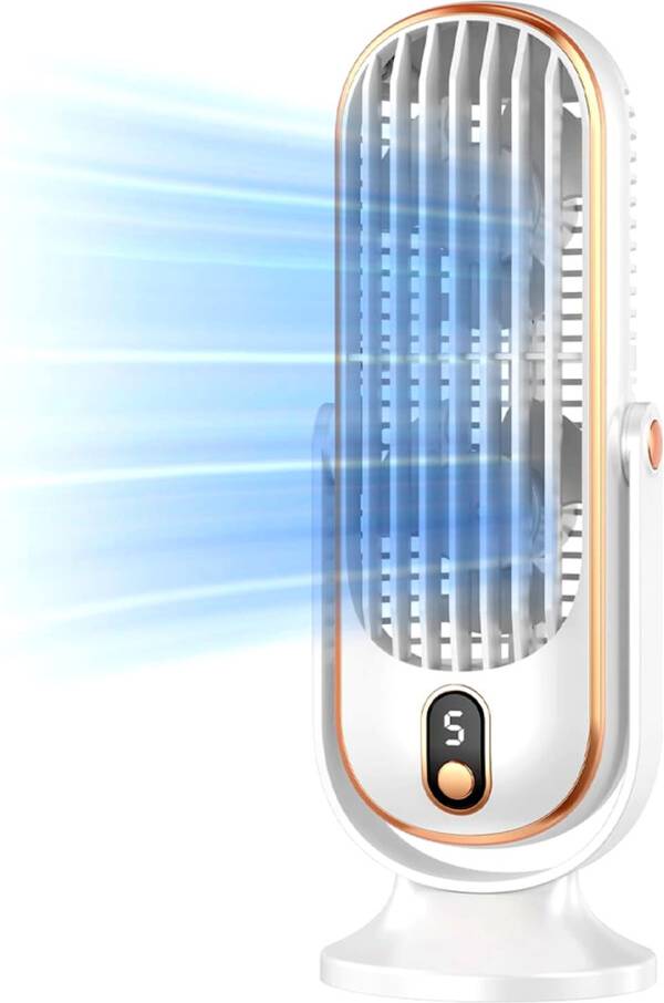 Rechargeable Tower Fan 5-Speed 720 Rotation